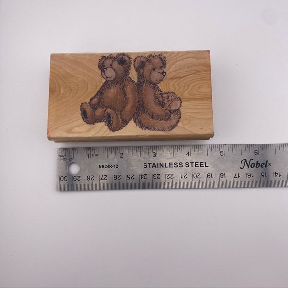 Lot of 3 Teddy Bear Wood Mounted Stamps - Picture 3 of 9